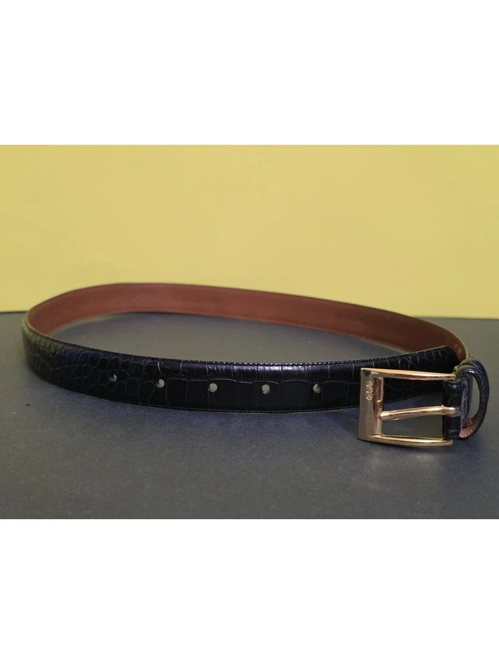 RALPH LAUREN - WOMENS BLACK LEATHER BELT - SIZE Medium